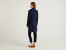 Long Wool Coat - Navy
