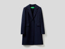 Long Wool Coat - Navy