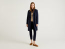 Long Wool Coat - Navy