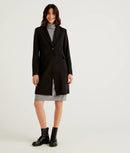 Long Wool Coat - Black