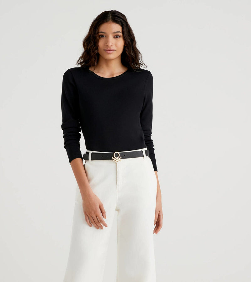 Plain Long Sleeve Tee - Black