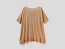 Short Sleeve Round Neck Jumper - Sand
