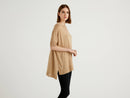 Short Sleeve Round Neck Jumper - Sand