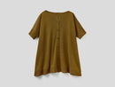 Short Sleeve Round Neck Jumper - Moss
