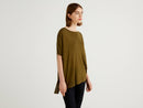 Short Sleeve Round Neck Jumper - Moss