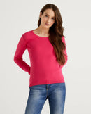 Basic Woman Crew Neck - Cerise