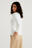 Basic Woman Cardigan - White