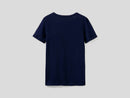 Basic Woman V-Neck Tee - Navy