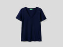 Basic Woman V-Neck Tee - Navy