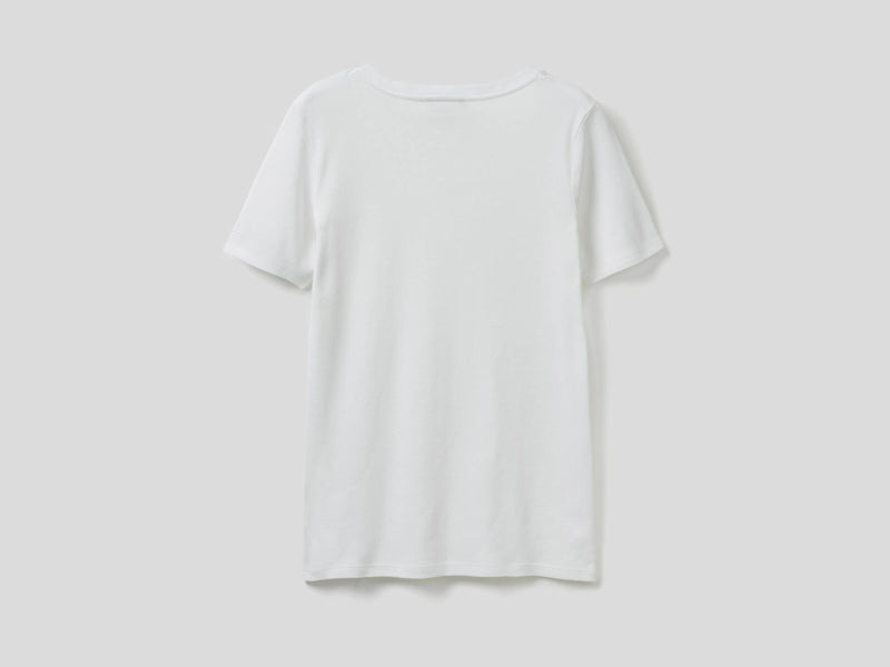 Basic Woman V-Neck Tee - White