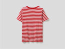 Basic Woman Stripe Tee - Red
