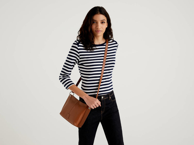 Basic Woman Boatneck Tee - Navy