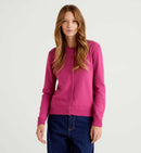 Virgin Wool Cardigan - Raspberry