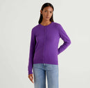 Virgin Wool Cardigan - Dark Purple