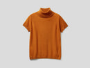 Cashmere Blend Turtle Neck Jumper - Orange