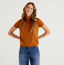 Cashmere Blend Turtle Neck Jumper - Orange
