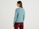 Shetland Wool Round Neck Jumper - Sky Blue