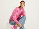 Cashmere Blend Oversized Round Neck - Pink