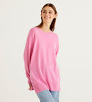 Cashmere Blend Oversized Round Neck - Pink