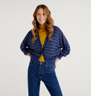 Cashmere Blend V Neck Cardigan - Navy