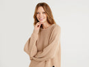Ribbed Round Neck Jumper - Sand