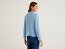 Cable Turtle Neck Jumper - Sand