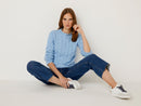 Cable Turtle Neck Jumper - Light Blue