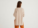 Wool Blend Dropped Shoulders Jumper - Bisquit