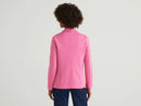 Cotton Blend Fitted Blazer - Pink