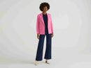 Cotton Blend Fitted Blazer - Pink