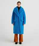 Teddy Bear Synthetic Fur Coat - Turquoise