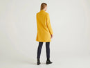 Wool Blend Lined Coat - Yellow
