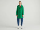 Wool Blend Lined Coat - Green