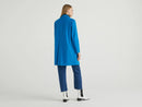 Wool Blend Lined Coat - Turquoise