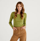 Plain Long Sleeve Tee - Military Green