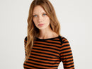 Basic Woman Boatneck Tee - Rust
