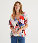 Tropical Floral Print Top