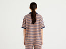 Geometric Print Boxy Polo - Orange