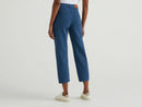 High Waist Cropped Trouser - Indigo