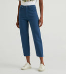 High Waist Cropped Trouser - Indigo