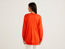 Soft Wool & Viscose Pockets Cardigan - Orange