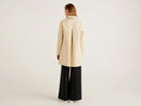 Concealed Button Coat - Sand