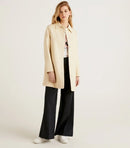 Concealed Button Coat - Sand
