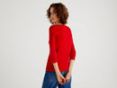 Basic Boat Neck T-shirt - Red