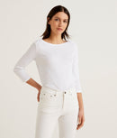 Basic Boat Neck T-shirt - White