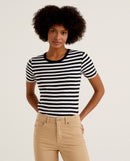 Basic Woman Stripe Tee - Black