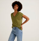 V Neck T-shirt - Khaki