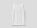 Linen Melange Tank Top - White