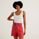 Linen Melange Tank Top - White
