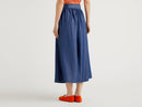 Long Denim Skirt With Sash